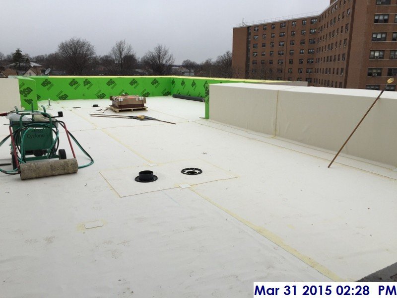 Installing UCIA roofing membrane Facing North-East